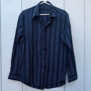 Padini Men Navy Blue Button Up Dress Shirts